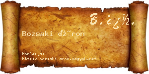 Bozsaki Áron névjegykártya